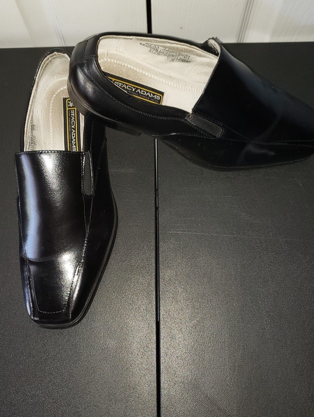Stacy Adams Black Patent Leather Slip-On Loafers